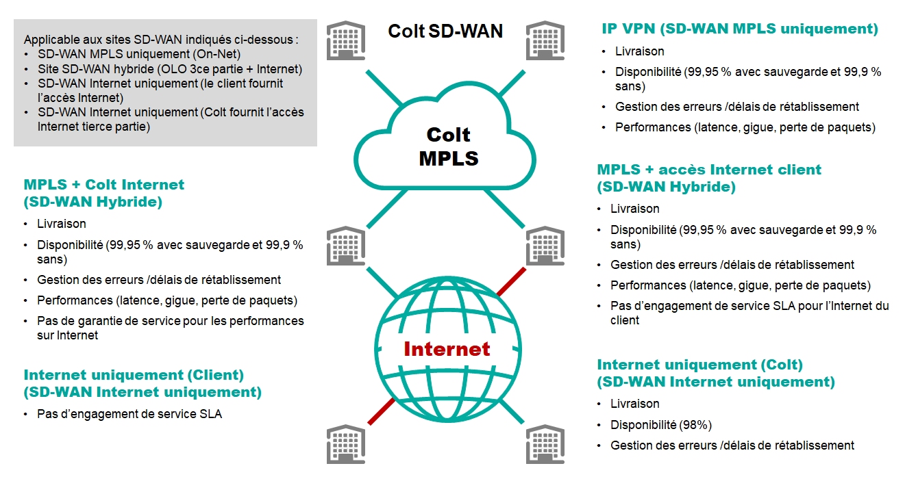 Colt Telecom FIBRE 100Mb SDWAN [Colt Network], débit symétrique, dédié ...